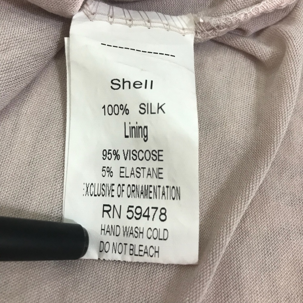 Amanti 100% Silk Blouse Made in Italy Lace Trim Top Size Small - Picture 12 of 15